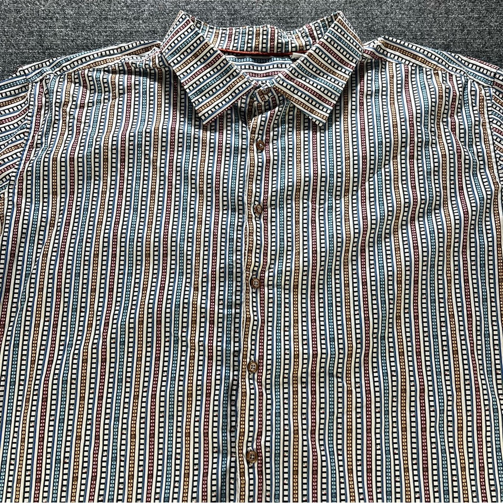 Robert Graham Shirt Mens 4xl Button Up Short Sleeve Film Strip Casual Colorful